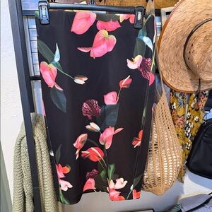 Tahari Floral Black Skirt